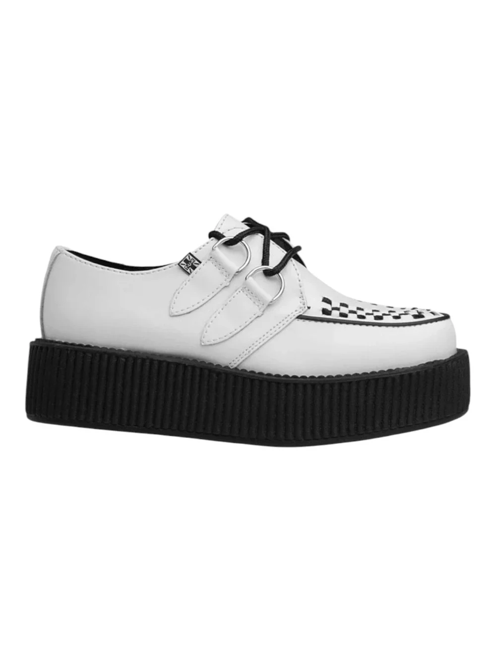 T.U.K. White Leather Viva Mondo Creeper | size 8W